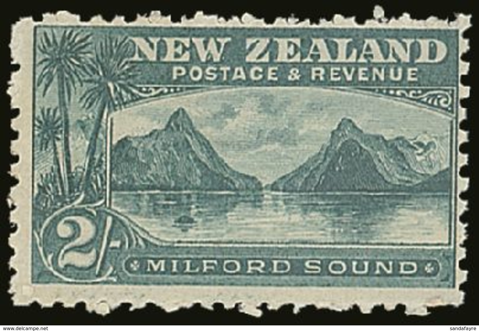 1903 2s Blue Green Milford Sound, On Laid Paper SG 269a, Very Fine Mint.  For More Images, Please Visit Http://www.sanda - Other & Unclassified