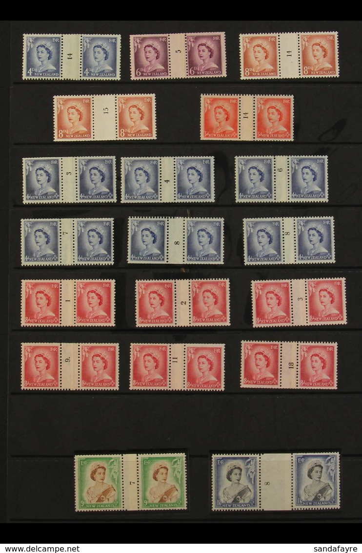 1953-59 DEFINITIVE COUNTER-COIL PAIRS COLLECTION A Never Hinged Mint, ALL DIFFERENT Collection Of Counter-coil Horizonta - Other & Unclassified