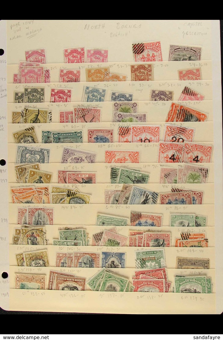 1886-1963 MINT & USED RANGES On Stock Pages, Inc 1894 To 18c & 24c Mint, 1897-1902 To 8c (x2) Mint, 1911 $1 Mint, 1918 R - Borneo Del Nord (...-1963)