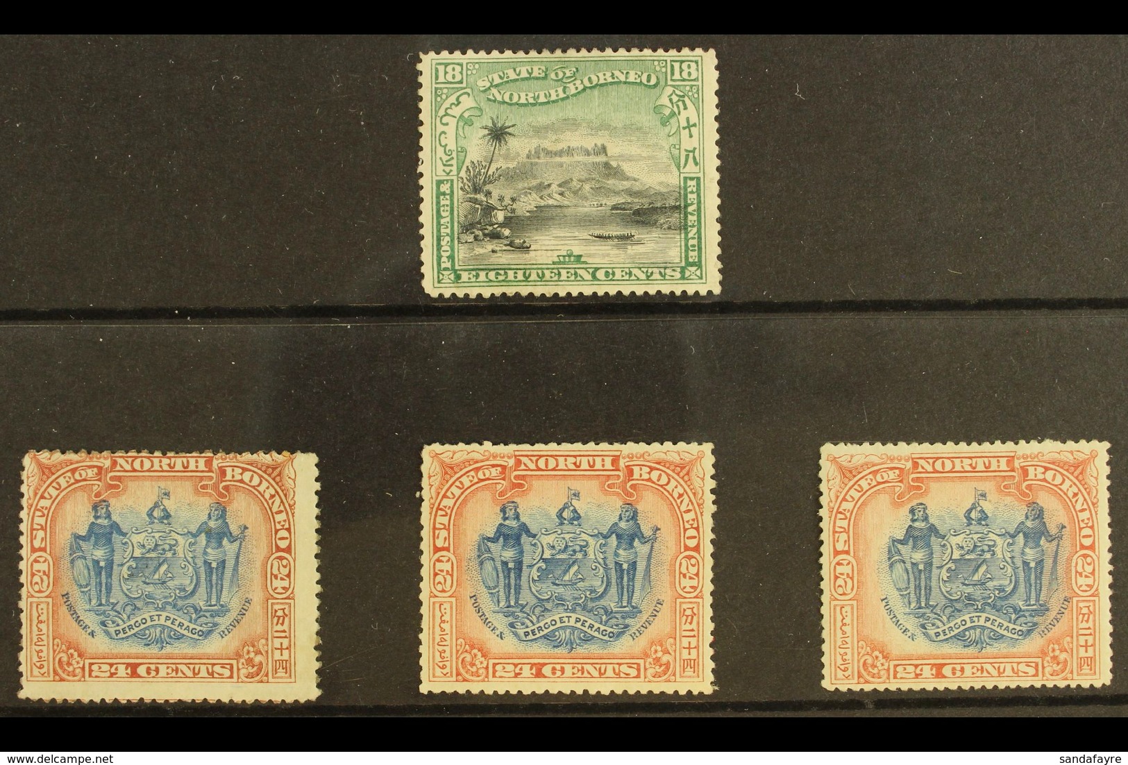 1897 CORRECTED INSCRIPTIONS Mint Group With 18c Perf 14½-15, SG 110b, Plus 24c Perf 13½-14, Perf 14½-15, And Perf 16, SG - Borneo Del Nord (...-1963)