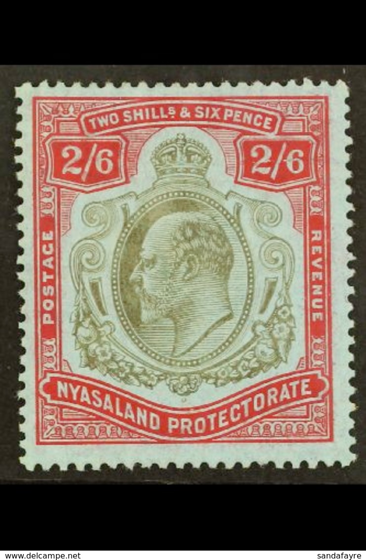 1908-11 2s6d Brownish Black & Carmine Red/blue, SG 78, Fine Mint For More Images, Please Visit Http://www.sandafayre.com - Nyasaland (1907-1953)