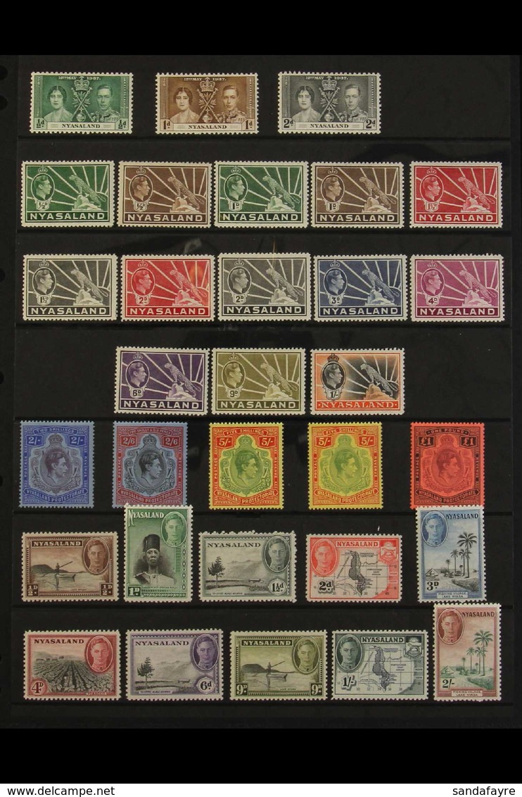 1937-51 VERY FINE MINT COLLECTION. An Attractive Collection Presented On Stock Pages, Highly Complete (missing 1 Value)  - Nyasaland (1907-1953)