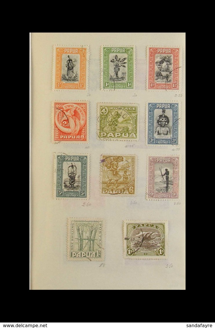 1919-64 FINE USED RANGES In An Old Approval Book, All Different Incl. 1932 Set To 1s, 1934 Anniversary Set Etc. (43 Stam - Papua Nuova Guinea