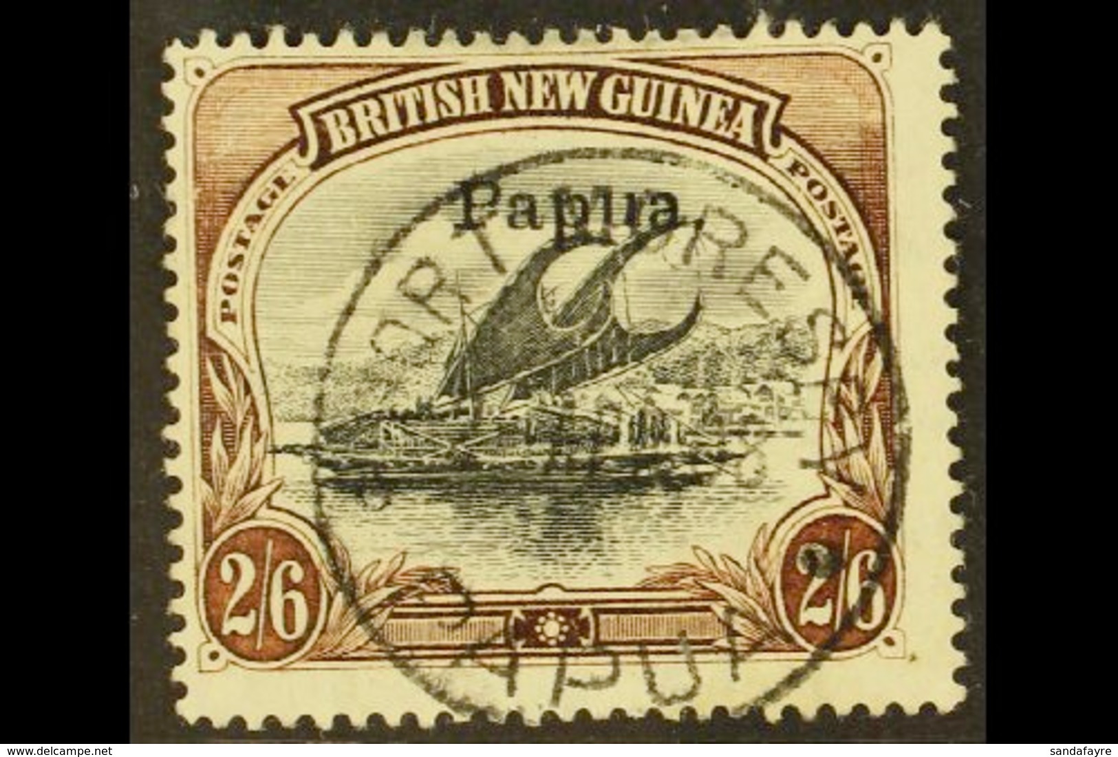 1907 2s 6d Black And Brown, Wmk Vertical, Thin Paper, SG 45a, Very Fine Used Central Cds. For More Images, Please Visit  - Papua New Guinea