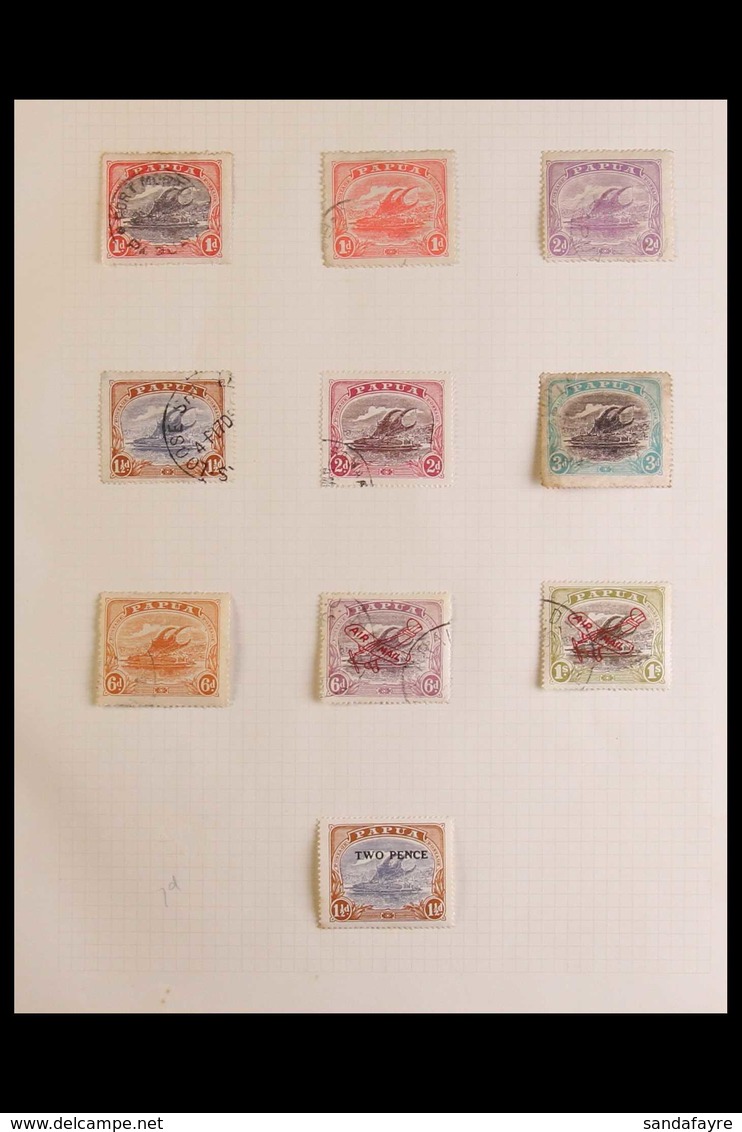1911-40 ALL DIFFERENT GROUP On Album Pages, Includes 1930 Air Opt Set Of 3 Used, 1932-40 Range Of Values To 5s Used, 193 - Papua Nuova Guinea
