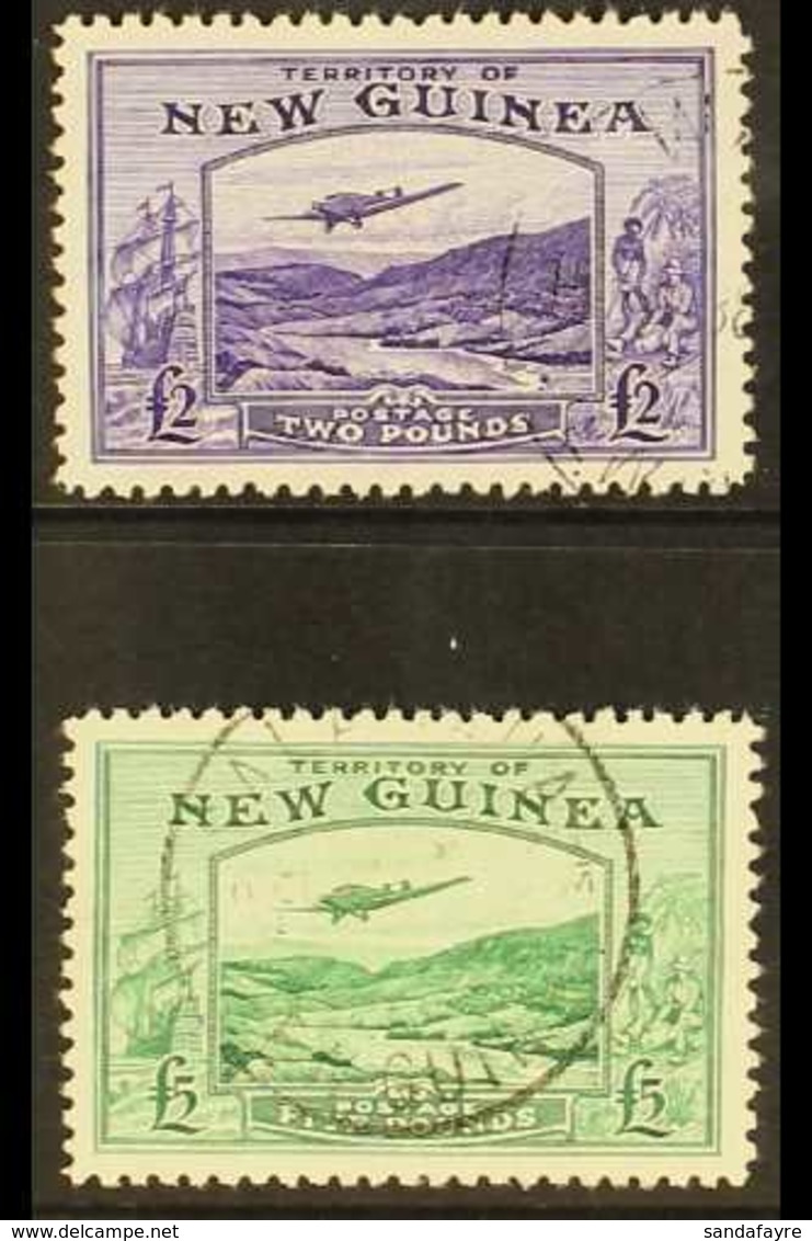 1935 £2 & £5 Air Bulolo Goldfields Set Complete, SG 204/05, Very Fine Used (2 Stamps) For More Images, Please Visit Http - Papua Nuova Guinea