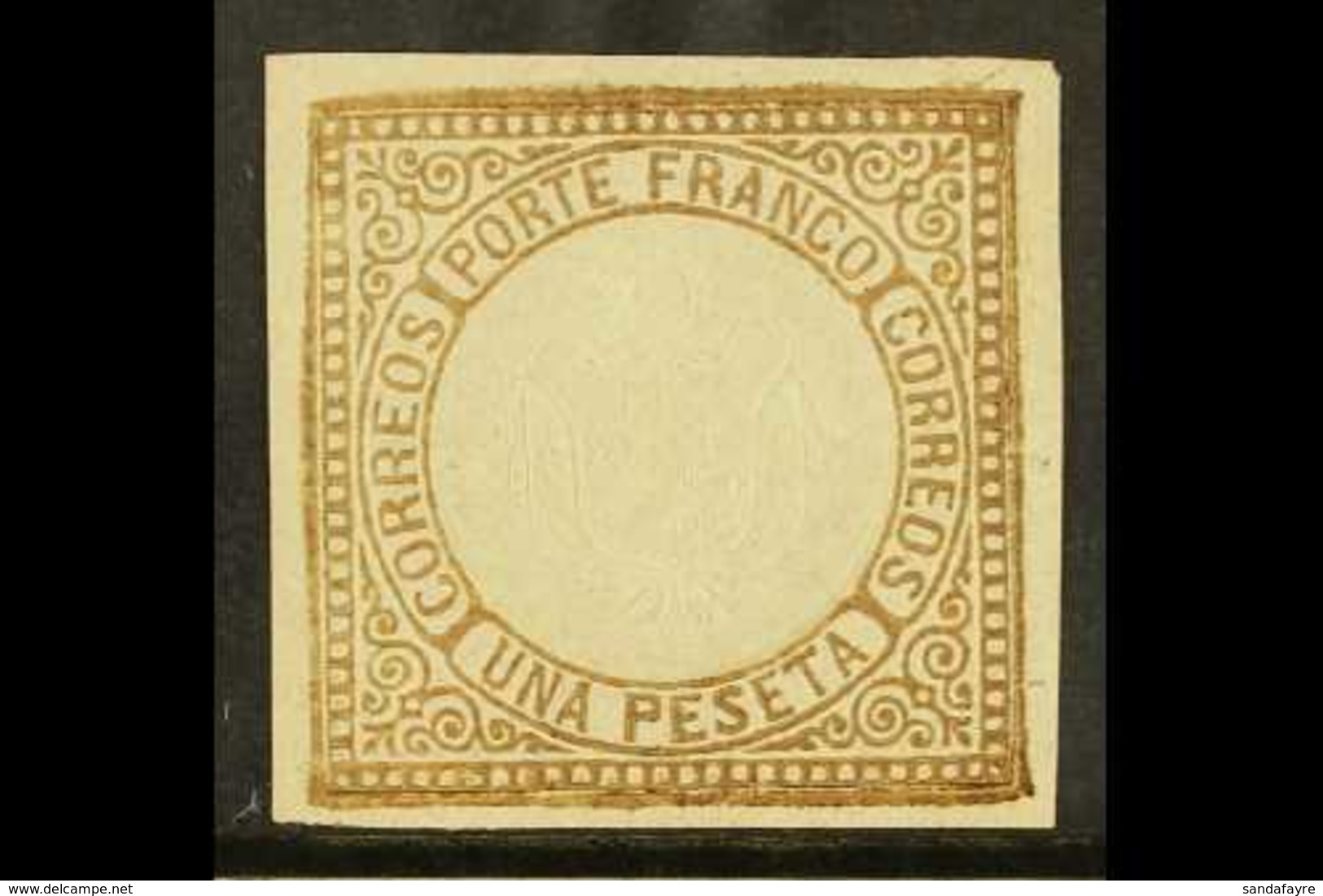 1863 1p Brown Arms SG 16, Scott 13, Mint With Four Margins And Large Part Gum, Small Marginal Tear And Pinhole For More  - Perù