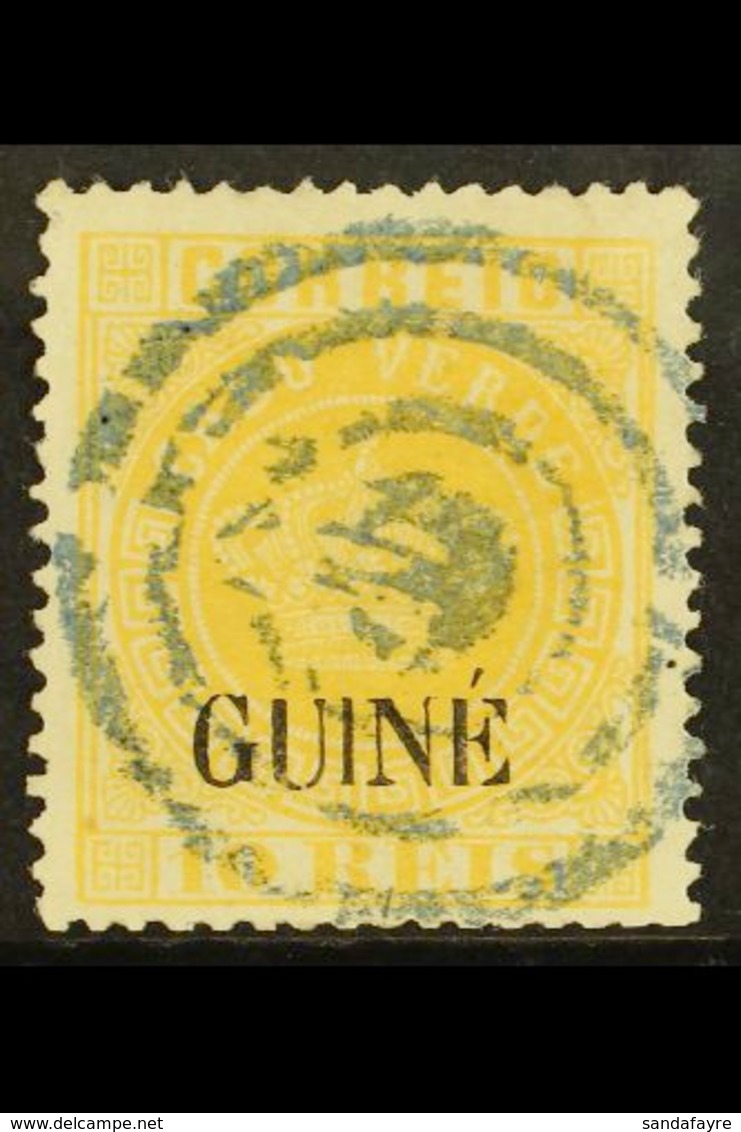 PORTUGUESE GUINEA 1881-84 10r Yellow, Type II Opt, Perf 13½, SG 20, Good Used, Complete With ISPP Photo Certificate For  - Other & Unclassified