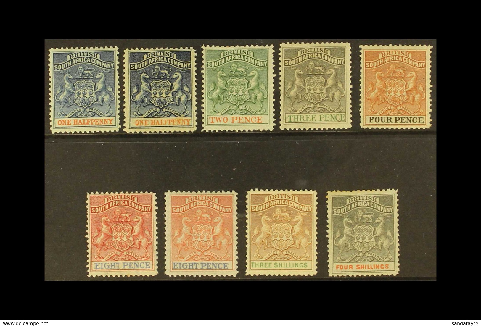 1892-4 Arms Definitives, Complete Set And Both ½d & 8d Listed Shades, SG 18/26, Good To Fine Mint (9 Stamps). For More I - Altri & Non Classificati