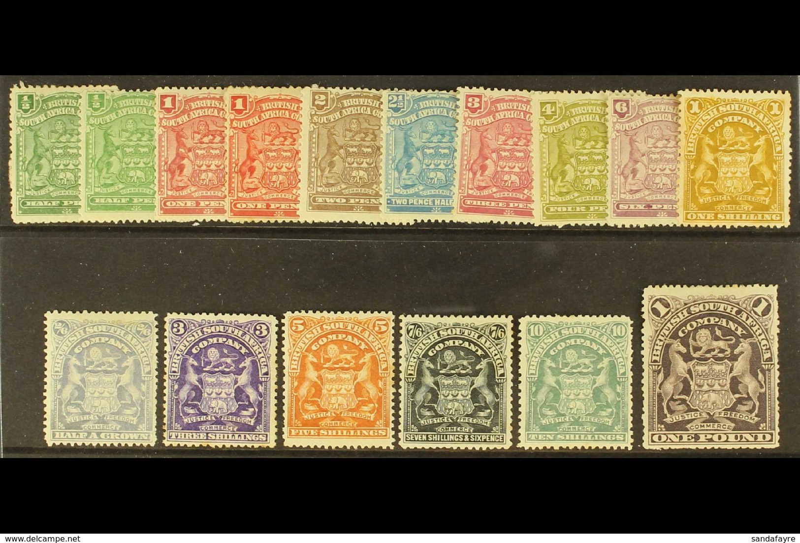 1898-1908 Arms Definitives, Complete Set With Additional ½d & 1d Shades, SG 75/90, 75a, Mint (16 Stamps). For More Image - Altri & Non Classificati