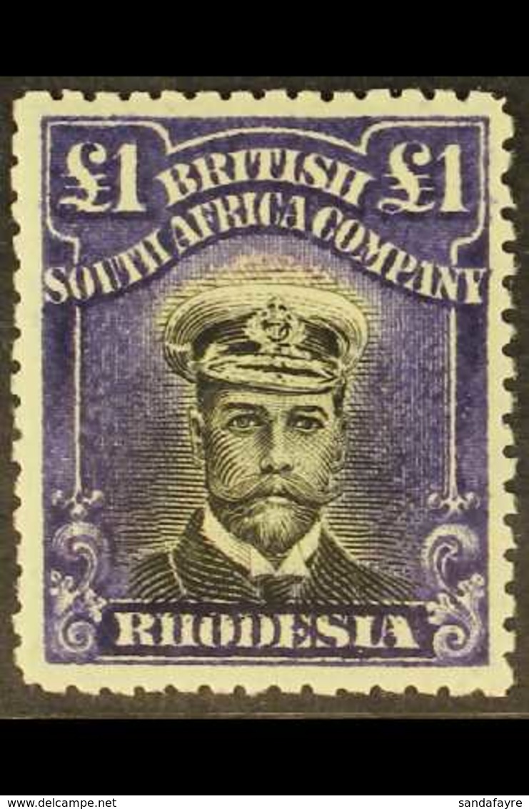 1913-19 £1 Black & (very) Deep Violet, Die III, Perf.14, SG 279b, Very Fine Mint. For More Images, Please Visit Http://w - Sonstige & Ohne Zuordnung