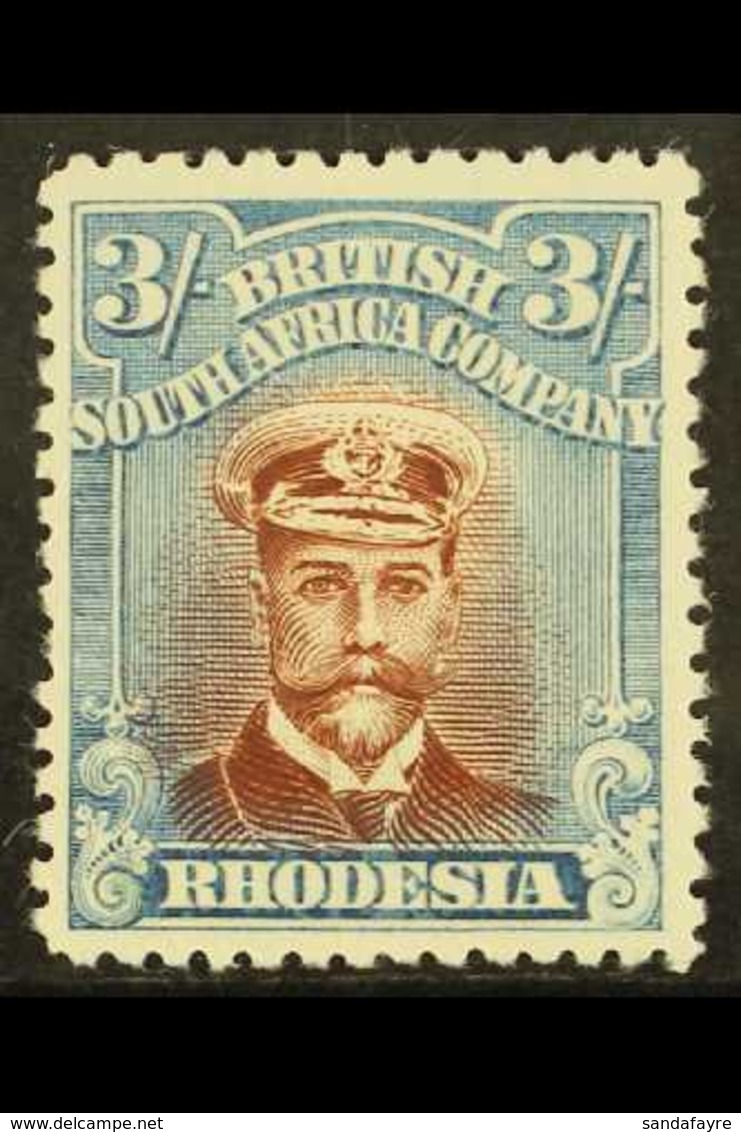 1922 3s Red Brown And Turquoise Blue, Head Die III, Perf 14, Admiral, SG 304, Very Fine And Fresh Mint. For More Images, - Other & Unclassified