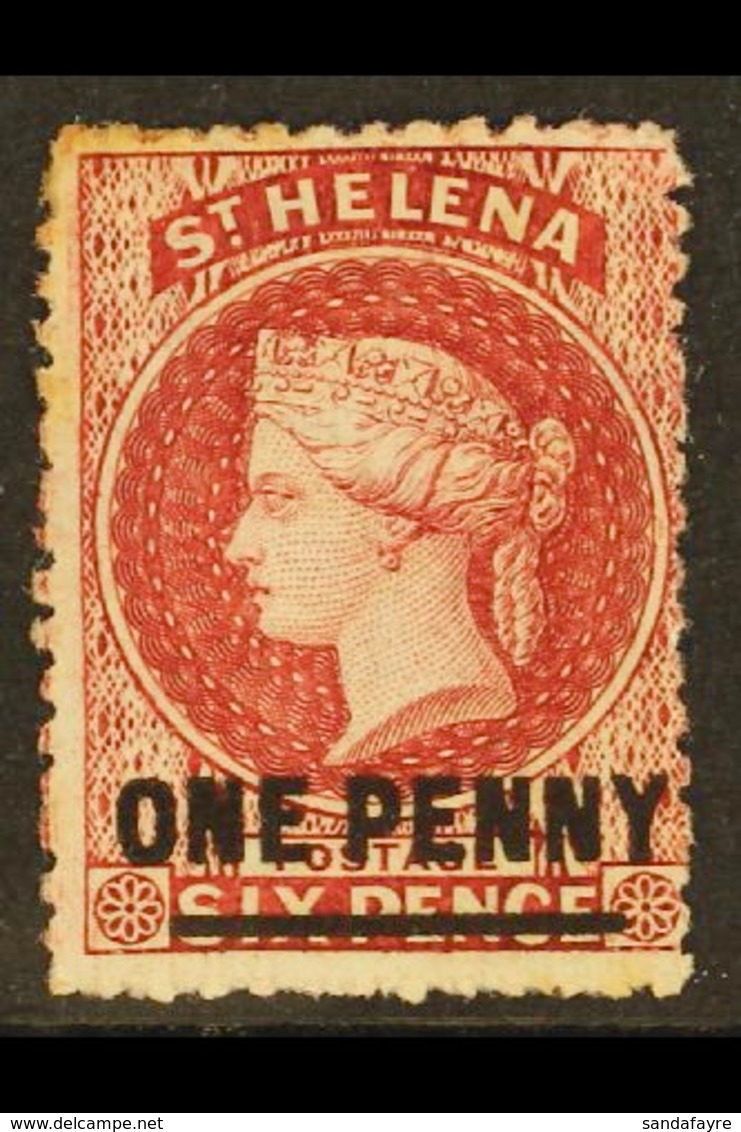 1864-80 1d Lake Type B, SG 7, Fresh Mint With Large Part Original Gum. For More Images, Please Visit Http://www.sandafay - Saint Helena Island