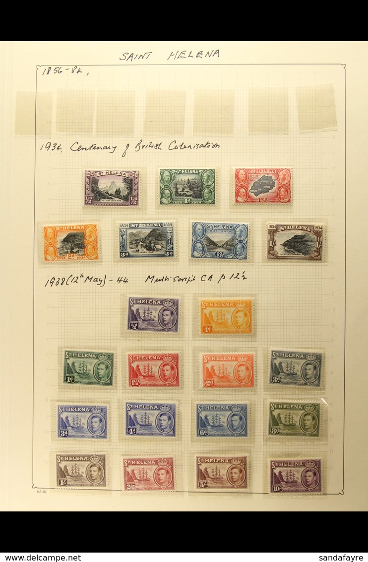 1934-2008 FINE MINT AND NEVER HINGED MINT COLLECTION Includes 1934 Centenary Set To 1s Mint, 1938-44 Complete Definitive - Saint Helena Island