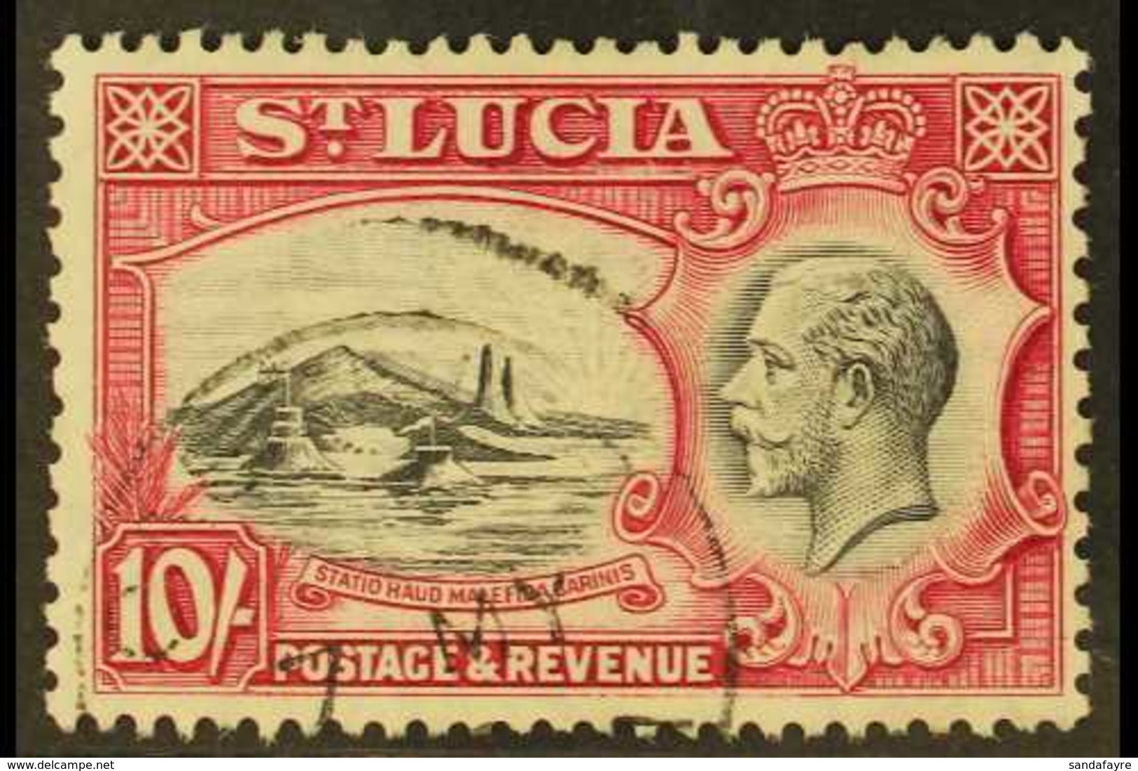 1936 10s Black & Carmine, SG 124, Fine Cds Used For More Images, Please Visit Http://www.sandafayre.com/itemdetails.aspx - St.Lucia (...-1978)