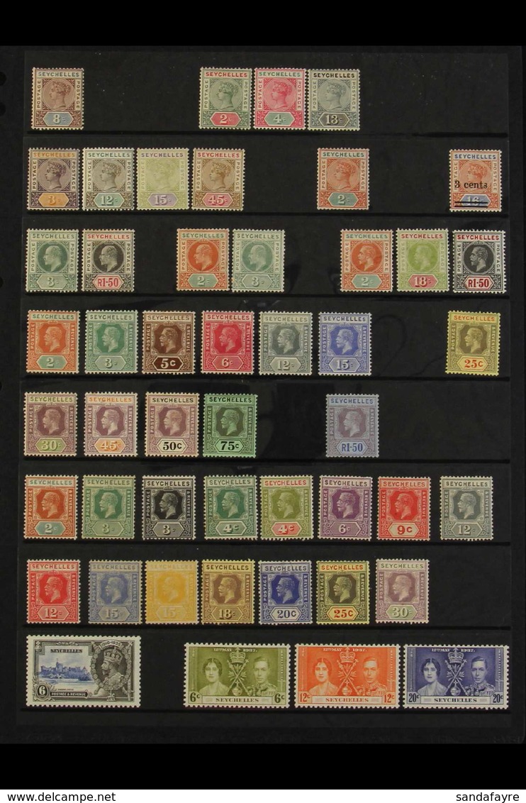 1890 - 1951 MINT, CAT £350+. A Small Collection On A Couple Of Hagner Pages Without Any Duplication, Arranged By Issue.  - Seychelles (...-1976)
