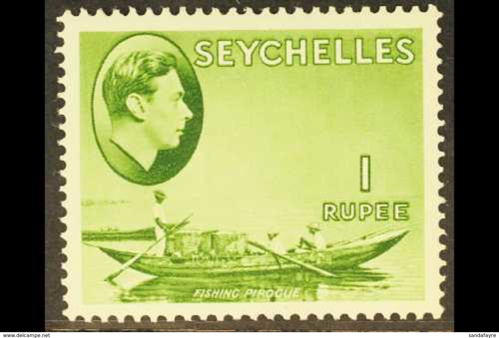 1938 1r Yellow Green, SG 146, Superb Never Hinged Mint, The Key Value. For More Images, Please Visit Http://www.sandafay - Seychellen (...-1976)