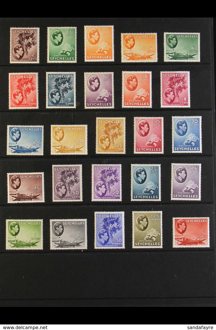 1938-49 KGVI Definitives Complete Set, SG 135/49, Very Fine Mint. (25 Stamps) For More Images, Please Visit Http://www.s - Seychelles (...-1976)