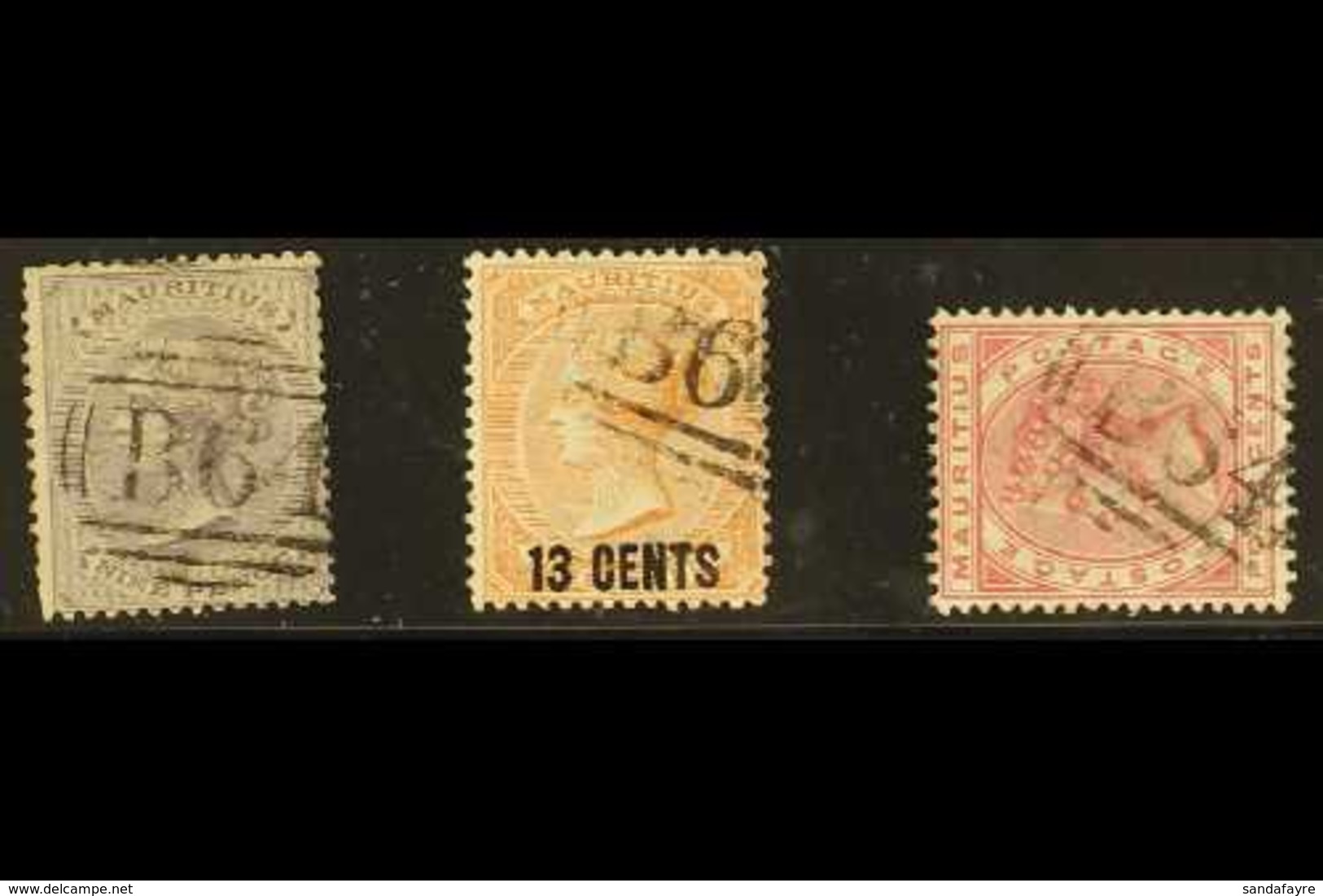 MAURITIUS USED IN SEYCHELLES Fine Used Selection With "B64" Cancels, Comprising 1860-63 9d Dull Purple (SG Z10), 1878 13 - Seychelles (...-1976)