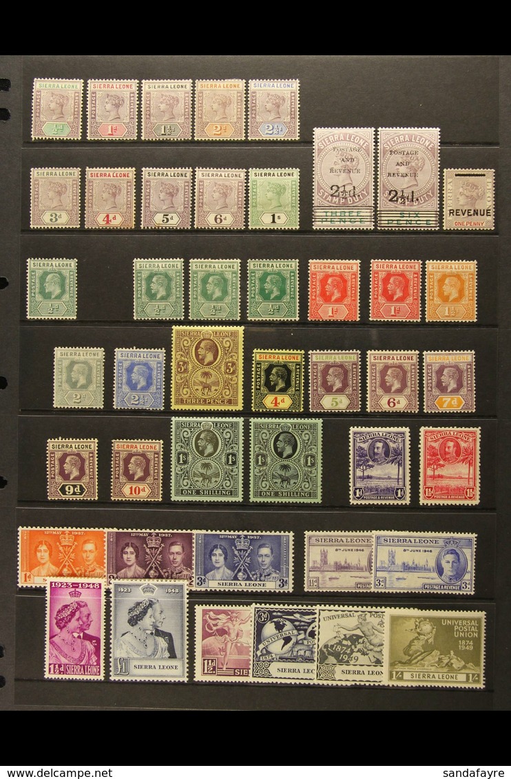 1896-1949 MINT COLLECTION On A Stock Page. Includes 1896-97 Set To 1s, KGV Ranges To 1's, KGVI Omnibus Sets. Useful Rang - Sierra Leone (...-1960)