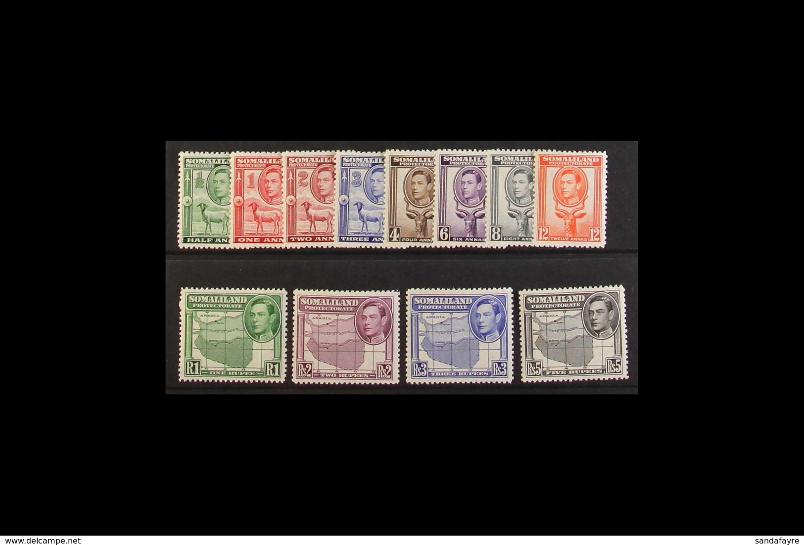 1938 Complete KGVI Set, SG 93/104, Fine Never Hinged Mint. (12 Stamps) For More Images, Please Visit Http://www.sandafay - Somaliland (Protectorate ...-1959)