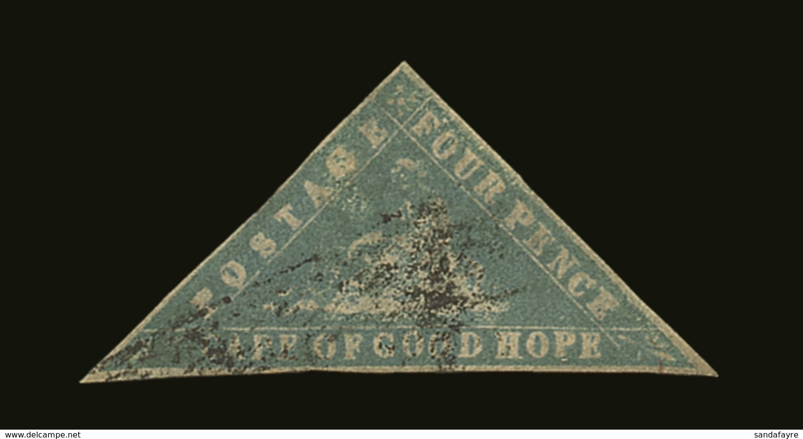 CAPE OF GOOD HOPE 1861 4d Pale Grey-blue "Woodblock" Triangular, SG 14a, Fine Used With Neat, Clear Margins All Round. S - Unclassified