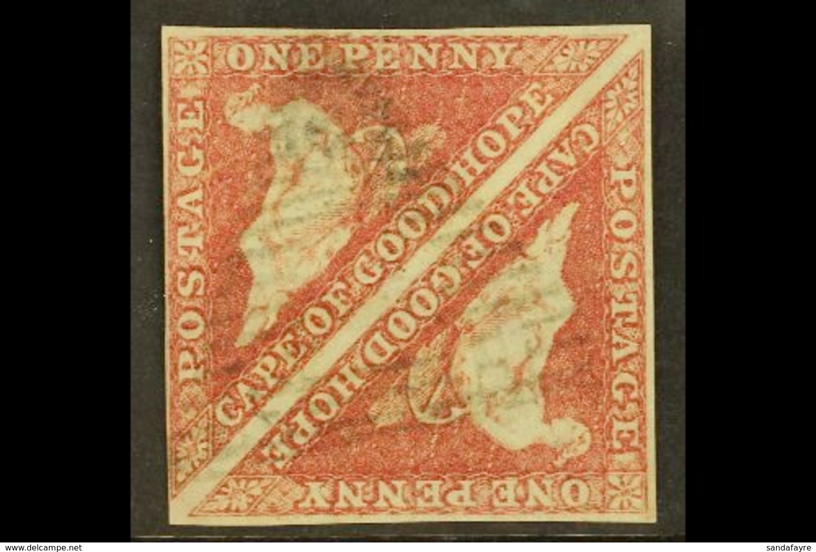 CAPE OF GOOD HOPE 1855-63 1d Deep Rose-red Triangular, SG 5b, A Fine Used PAIR With Close To Large Margins All Round And - Non Classificati