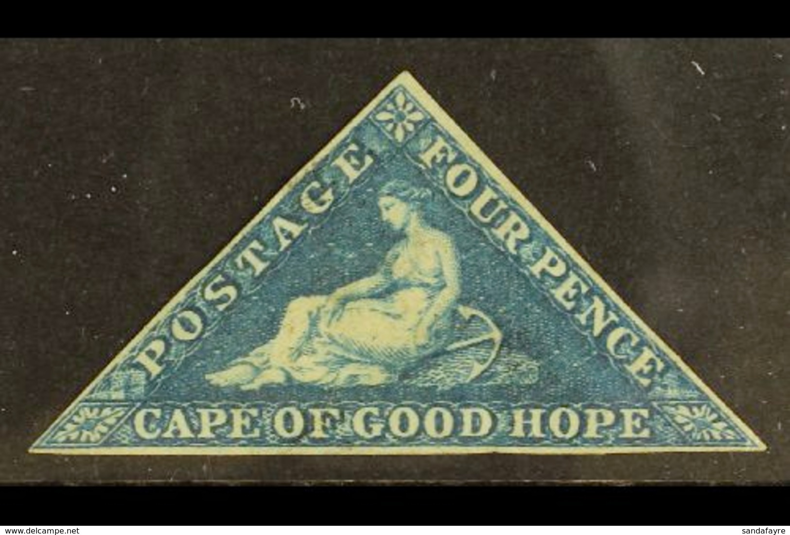 CAPE OF GOOD HOPE 1855-63 4d Deep Blue/white Paper, SG 6, UNUSED No Gum With 3 Small Margins. Attractive & Scarce For Mo - Unclassified