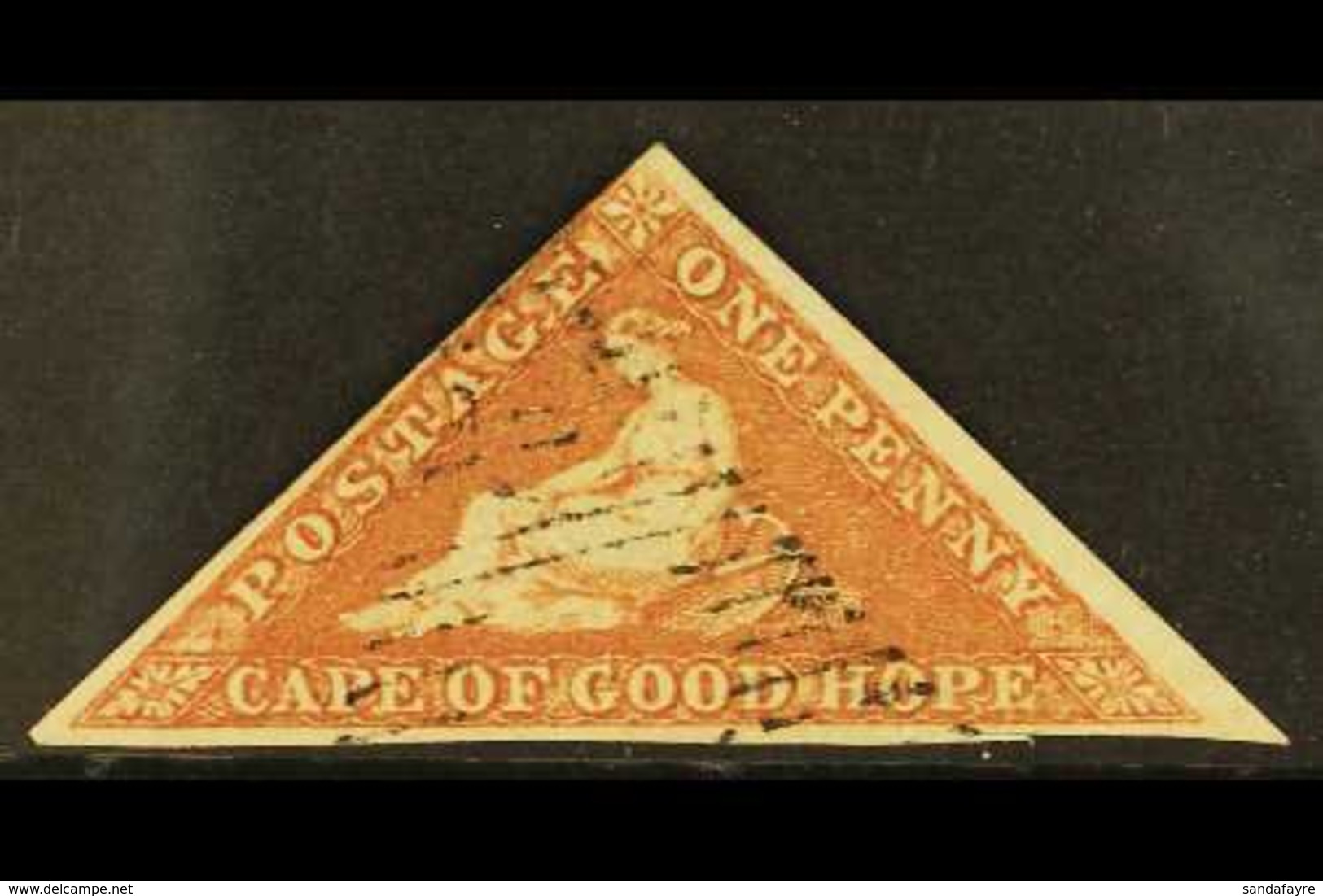 CAPE OF GOOD HOPE 1855-63 1d Brick Red/cream Toned Paper, SG 5, Very Fine Used, Margins Just Touching At One Point, Fabu - Non Classificati