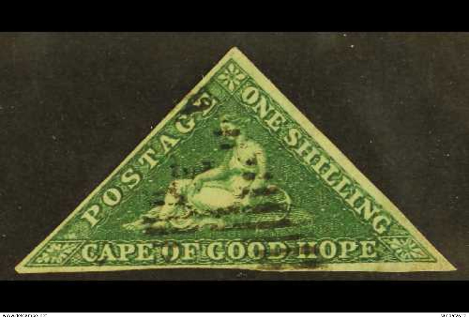 CAPE OF GOOD HOPE 1855-63 1s Deep Dark Green, SG 8b, Used With 3 Margins For More Images, Please Visit Http://www.sandaf - Non Classificati