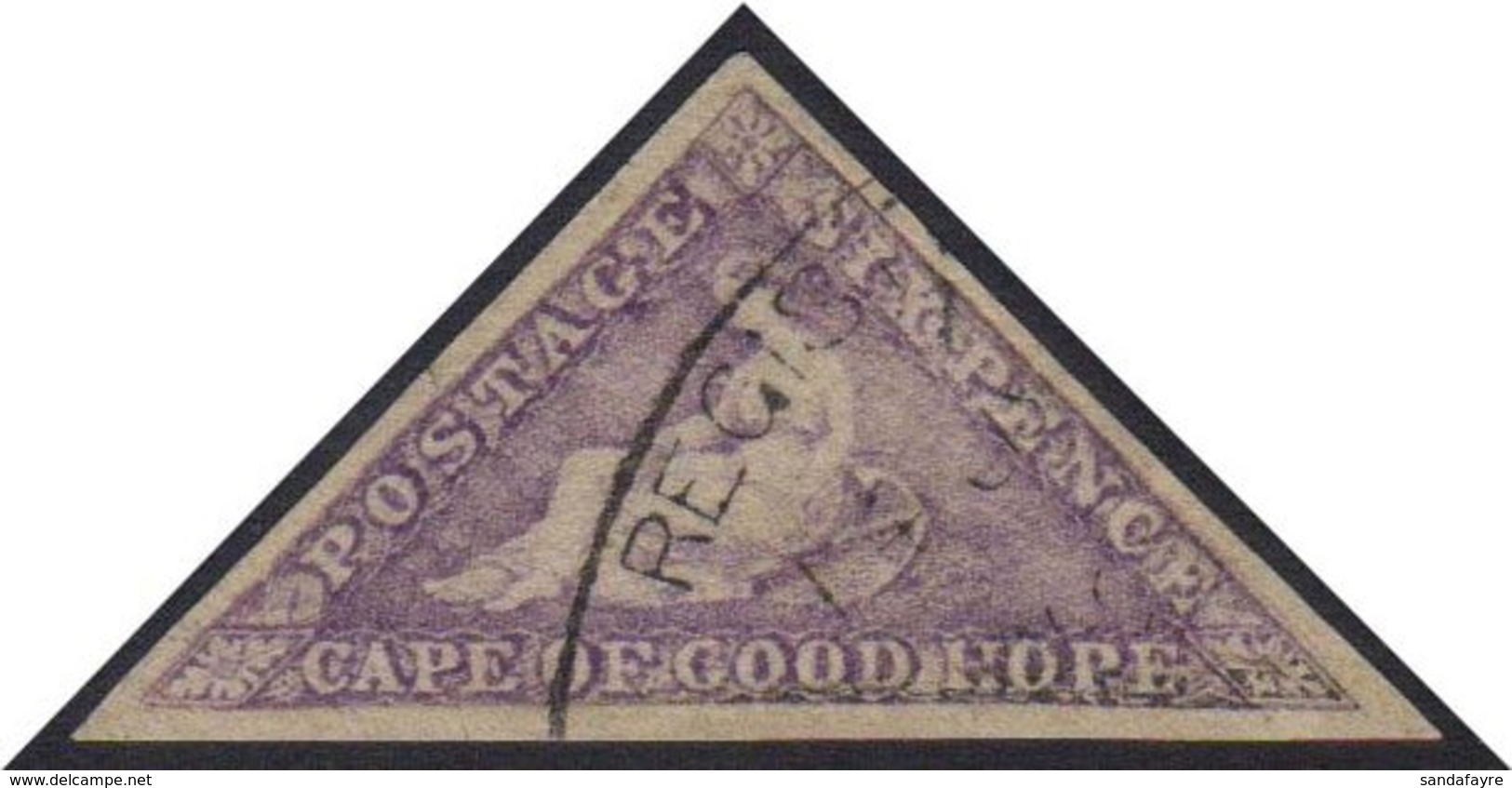 COGH 1863-64 6d Bright Mauve Triangular, SG 20, Fine Used With Crisp Oval Cancel, 3 Large (repaired) Margins And Tiny Te - Non Classificati