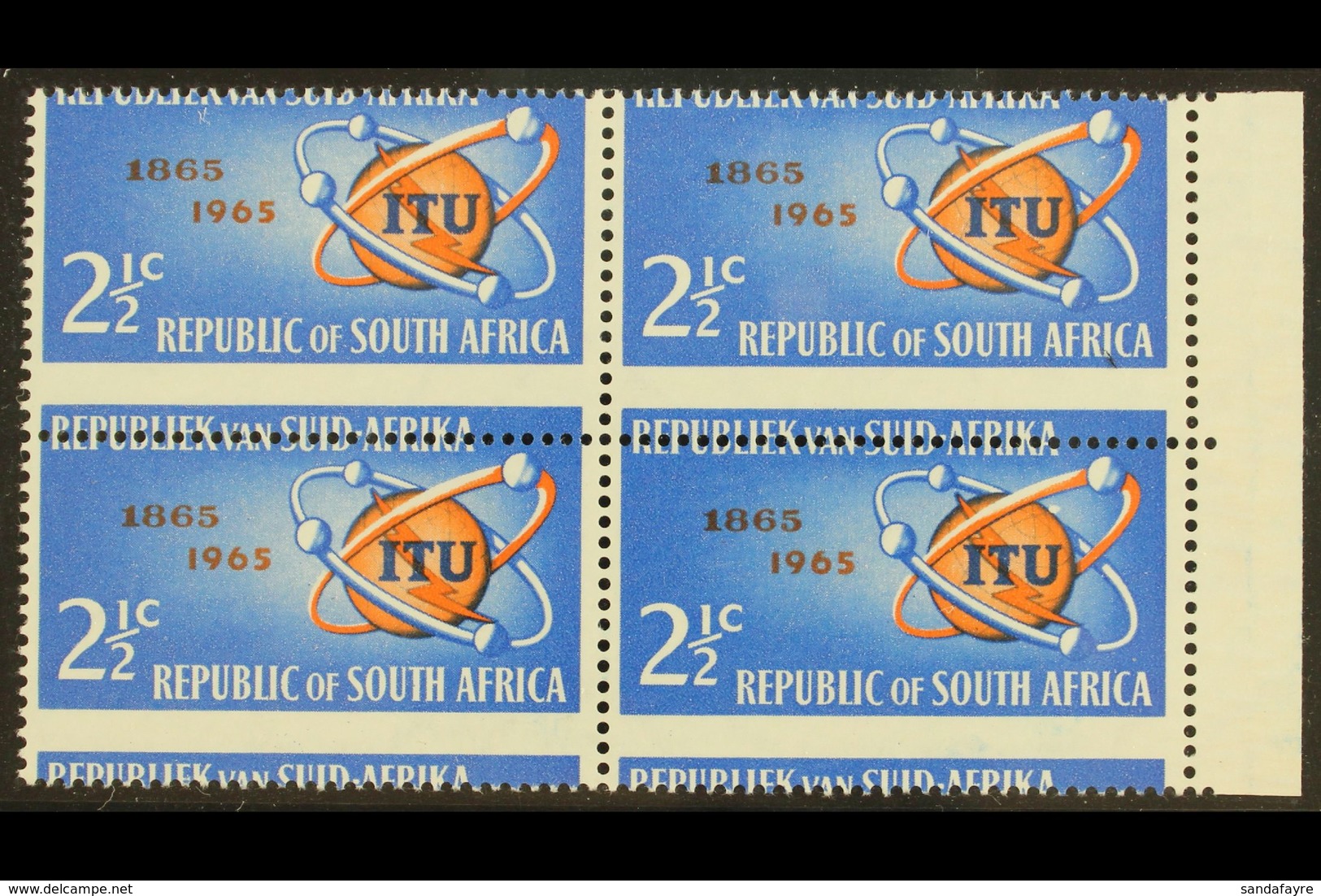 1965 MISPERF ERROR To The 2½c ITU Centenary Issue, SG 258, A Never Hinged Marginal Block Of Four Showing The Horizontal  - Non Classificati