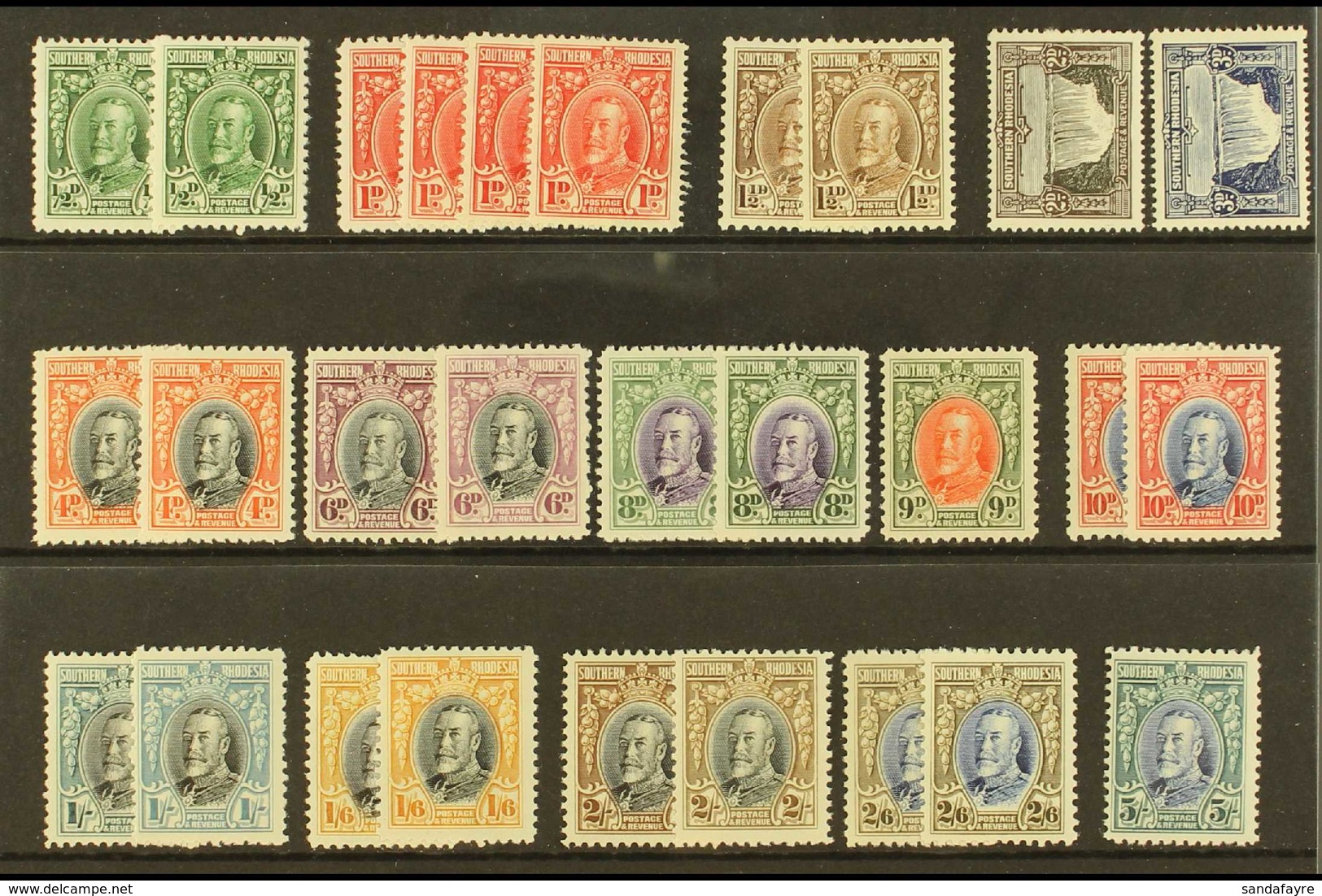 1931-37 King George V Definitives Complete Basic Set With All Of The Perf 12 And Perf 11½ Variants I.e. Both 1½d, Both 4 - Southern Rhodesia (...-1964)