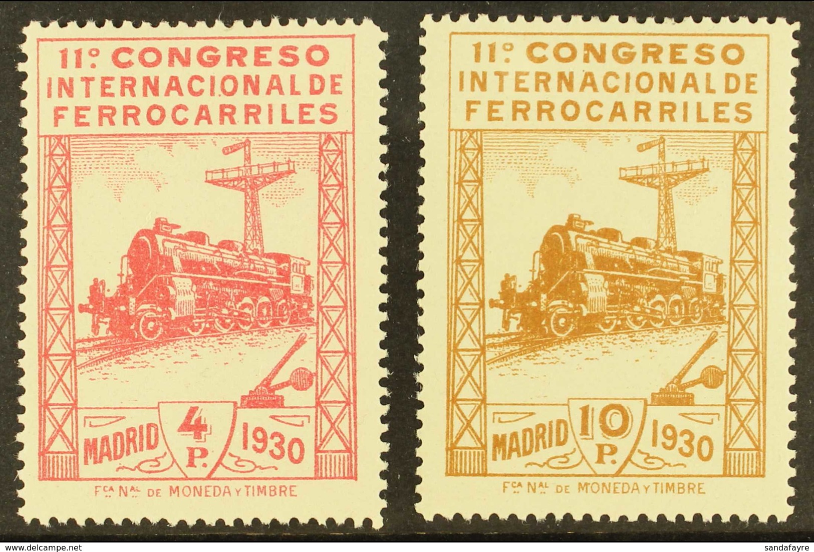 1930 4p Carmine & 10p Brown Railway Congress, Mi 455/6, SG 545/6, Fine Mint (2). For More Images, Please Visit Http://ww - Other & Unclassified