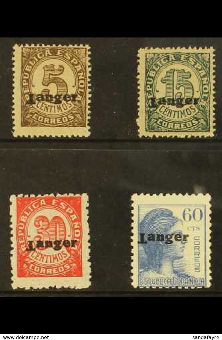 TANGIER 1939 Tangier Overprinted 5c, 15c, 30c & 60c (SG 89,91, 94 & 98) Bearing Varieties, "INVERTED T" Presented On A S - Other & Unclassified