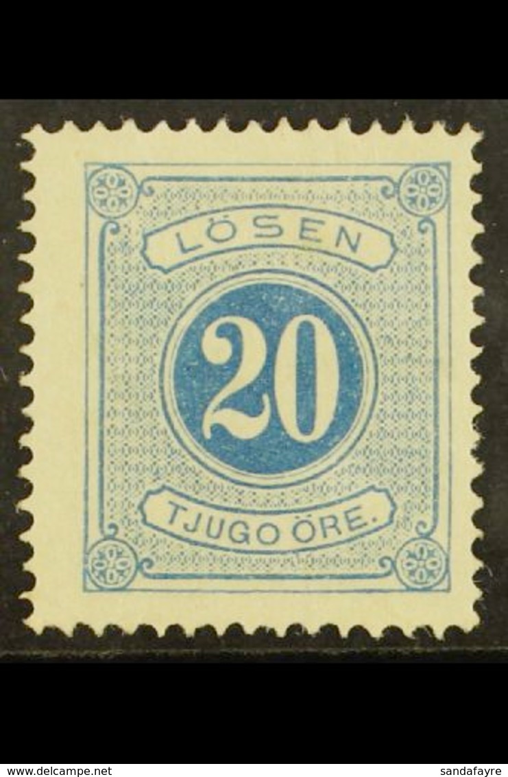 POSTAGE DUE 1874 20o Blue Clear Colour, Facit Lg6a, Superb Mint (seems To Be Never Hinged With A Tiny Possibly Natural G - Other & Unclassified