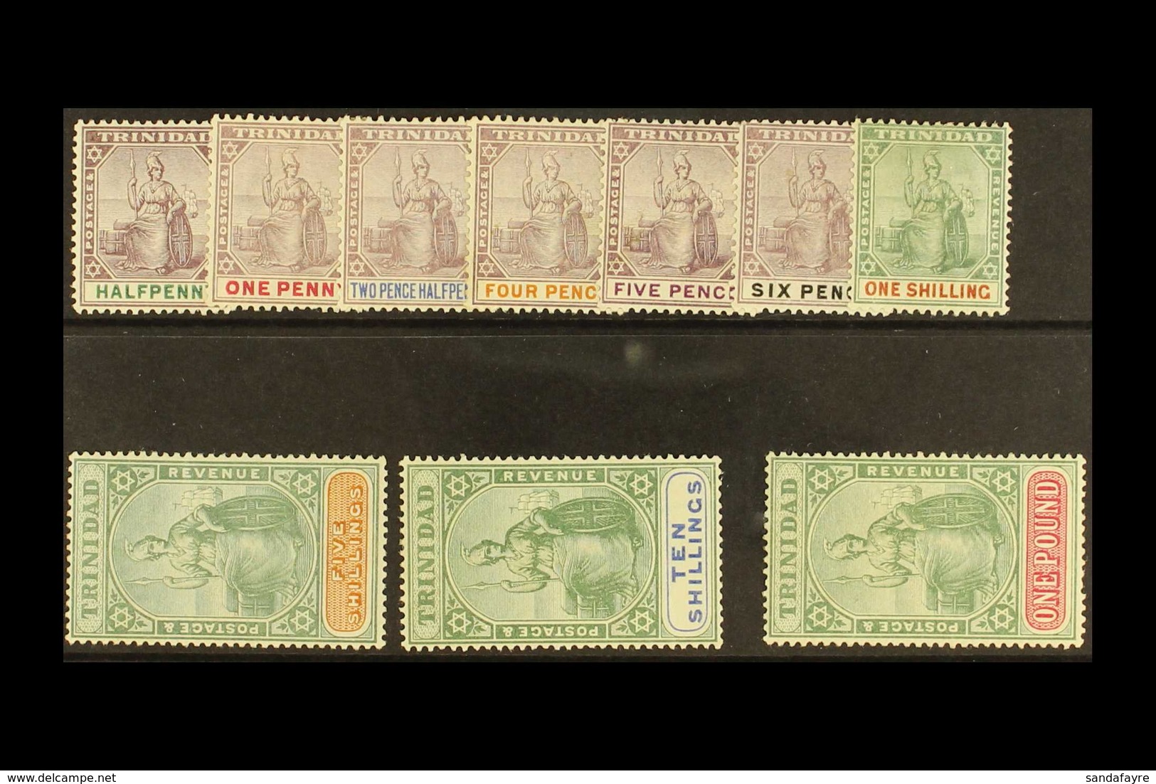 1896-1906 Complete Britannia Set, SG 114/124, Fine Mint. (10 Stamps) For More Images, Please Visit Http://www.sandafayre - Trindad & Tobago (...-1961)