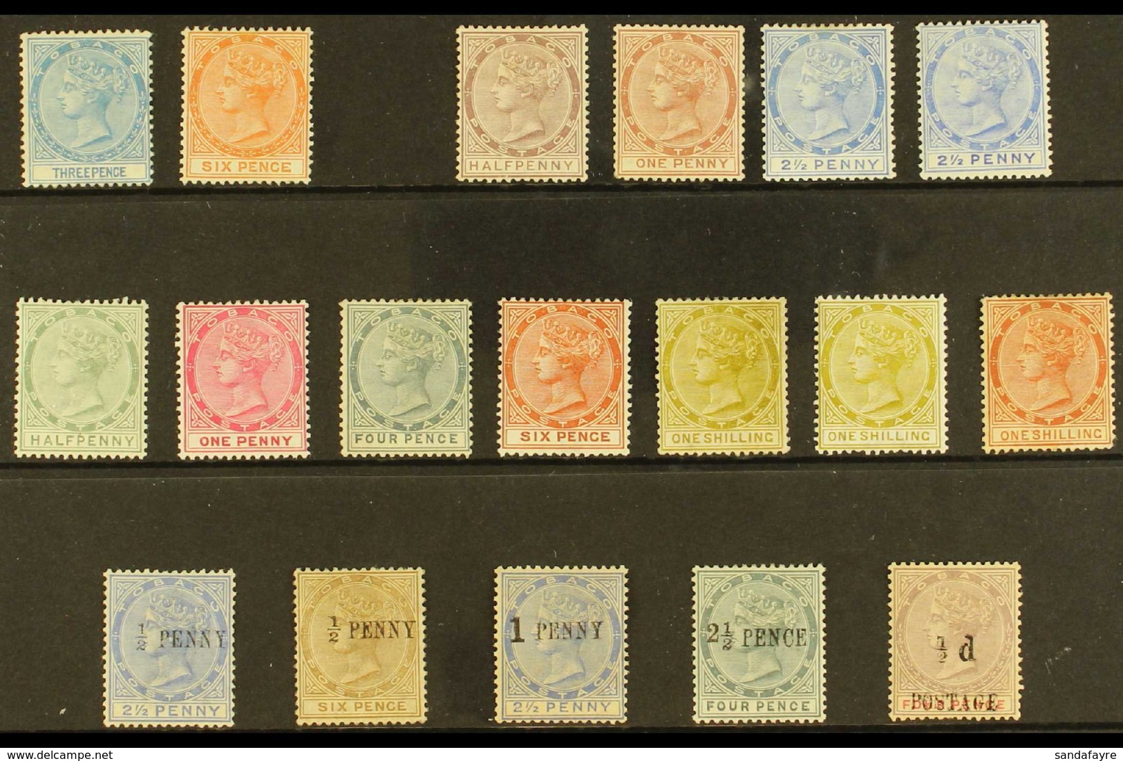 1879-1896 MINT COLLECTION Presented On A Stock Card, ALL DIFFERENT & Includes 1879 3d & 6d, 1880 ½d, 1d & 2½d Shades, 18 - Trindad & Tobago (...-1961)