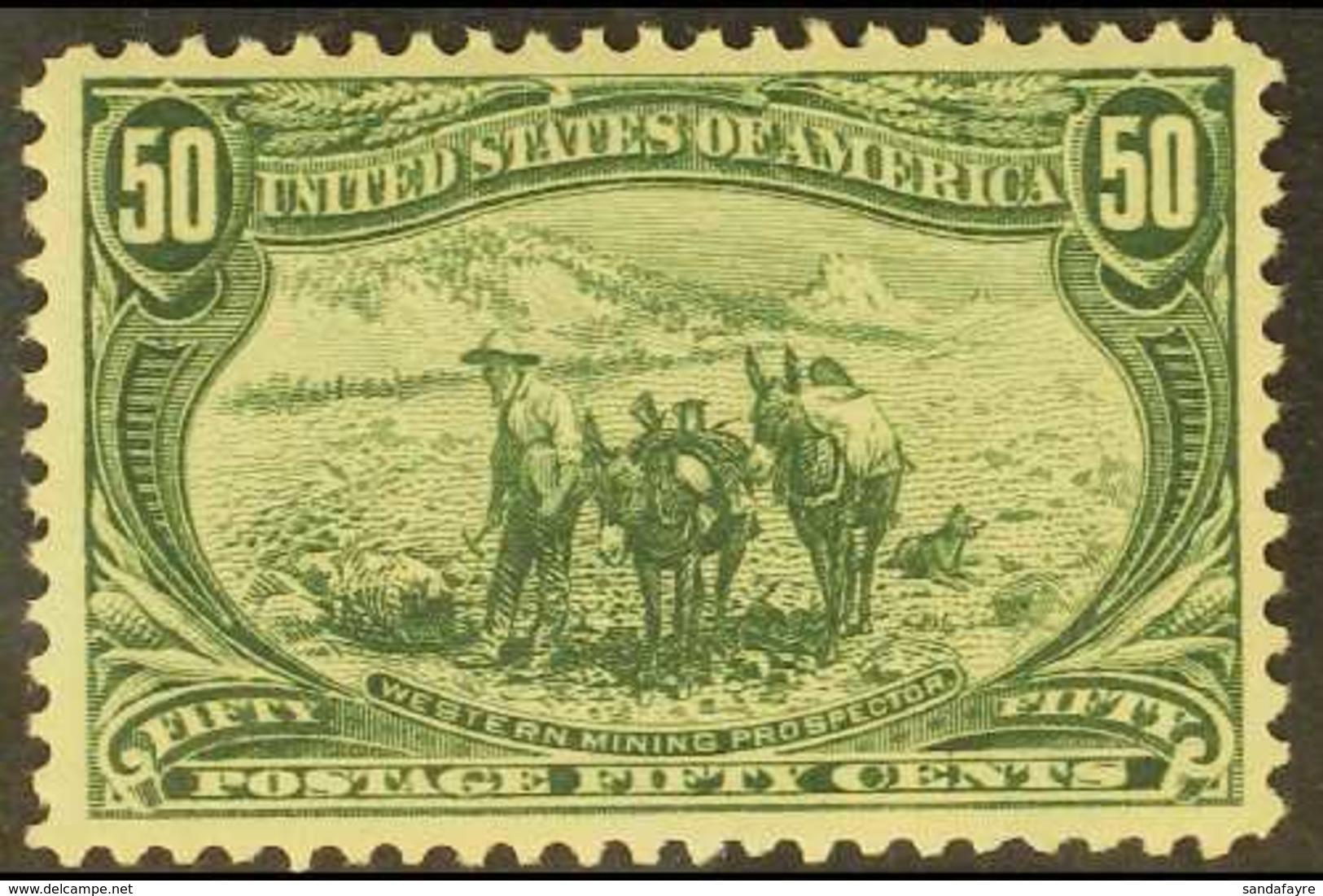 1898 50c Sage Green Trans-Mississippi (Scott 291, SG 297), Very Fine Mint, Nice Centring, Very Fresh & Attractive. For M - Altri & Non Classificati