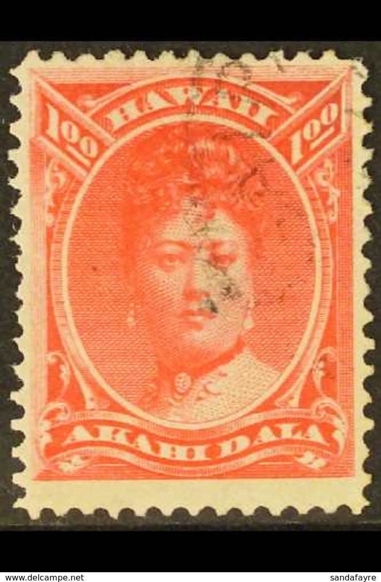 HAWAII 1883-86 $1 Rose Red, Scott 49, Fine Used With Part Cds Cancel, Centred To Top, Fresh. For More Images, Please Vis - Altri & Non Classificati