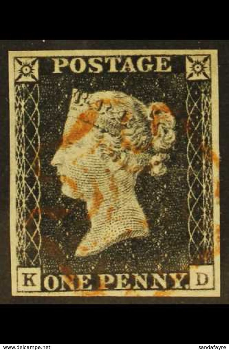 1840 1d Black 'KD' Plate 1b, SG 2, Used With 4 Margins & Neat Red MC Cancellation. For More Images, Please Visit Http:// - Non Classificati