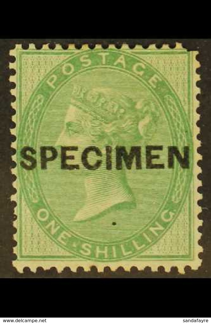 1855-57 1s Green, Without Corner Letters, Overprinted "SPECIMEN", SG 72s, Mint With Pulled Corner Perf Otherwise Very Fr - Other & Unclassified