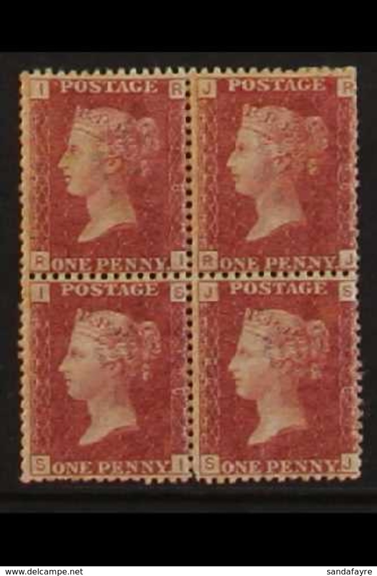 1864-79 1d Red, SG 43 Plate 198, Fine Mint Block Of Four, Three Are Never Hinged. For More Images, Please Visit Http://w - Altri & Non Classificati