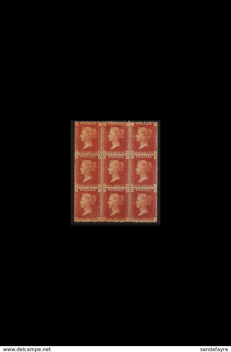 1864-79 1d Red, SG 43 Plate 224, Unused (without Gum) Block Of Nine, Cat £1440. For More Images, Please Visit Http://www - Other & Unclassified