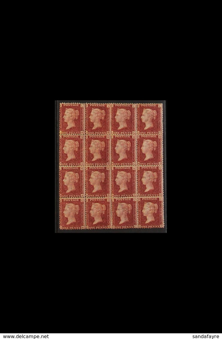 1864-79 1d Red, SG 43 Plate 176, Mint Block Of Sixteen (4 X 4), Some Perf Strengthening On Reverse, Fresh. For More Imag - Altri & Non Classificati