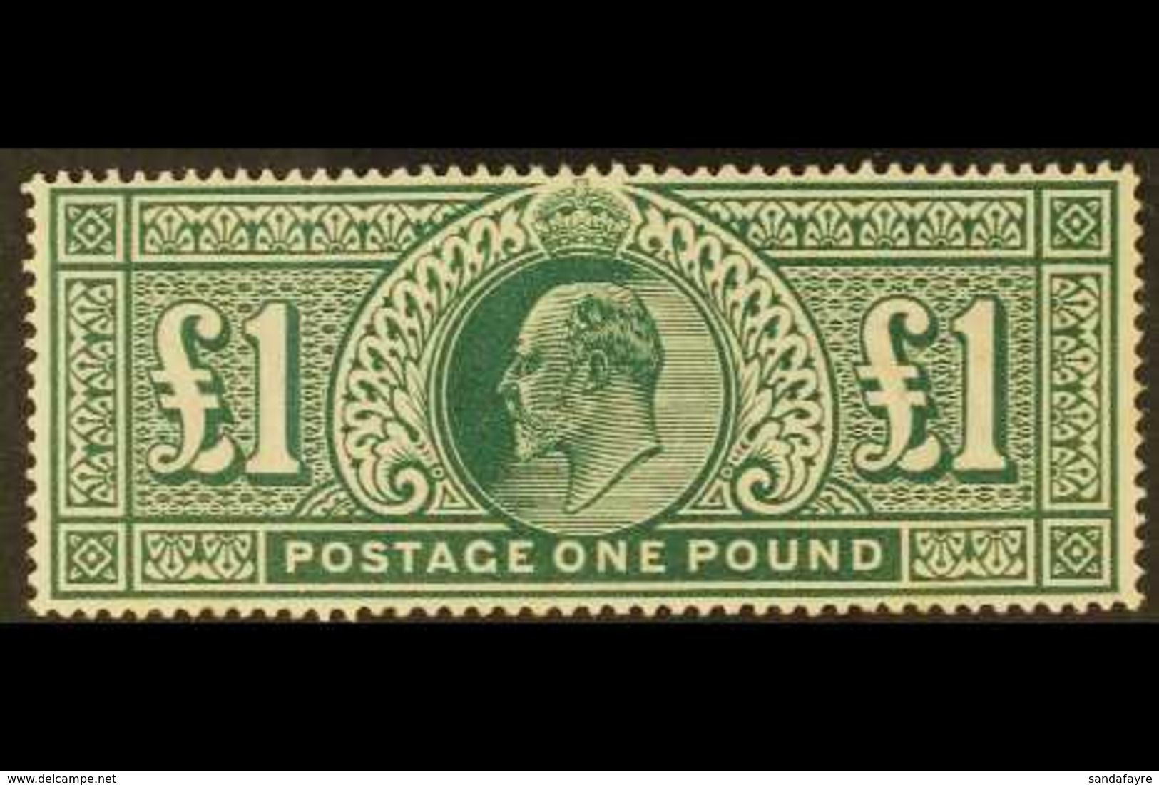 1902 £1 Dull Blue- Green De La Rue, SG 266, Mint Very Lightly Hinged (so Lightly Hinged That It Was Previous Purchased A - Unclassified