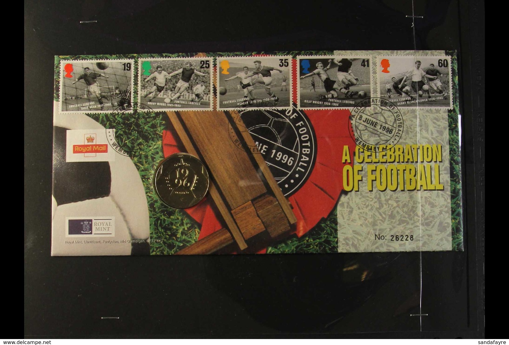 1996-2014 SPORT COIN COVERS A Royal Mint Ltd Edition Group Of Coin Covers Inc 1996 £2 Celebration Of Football Cover, 199 - FDC
