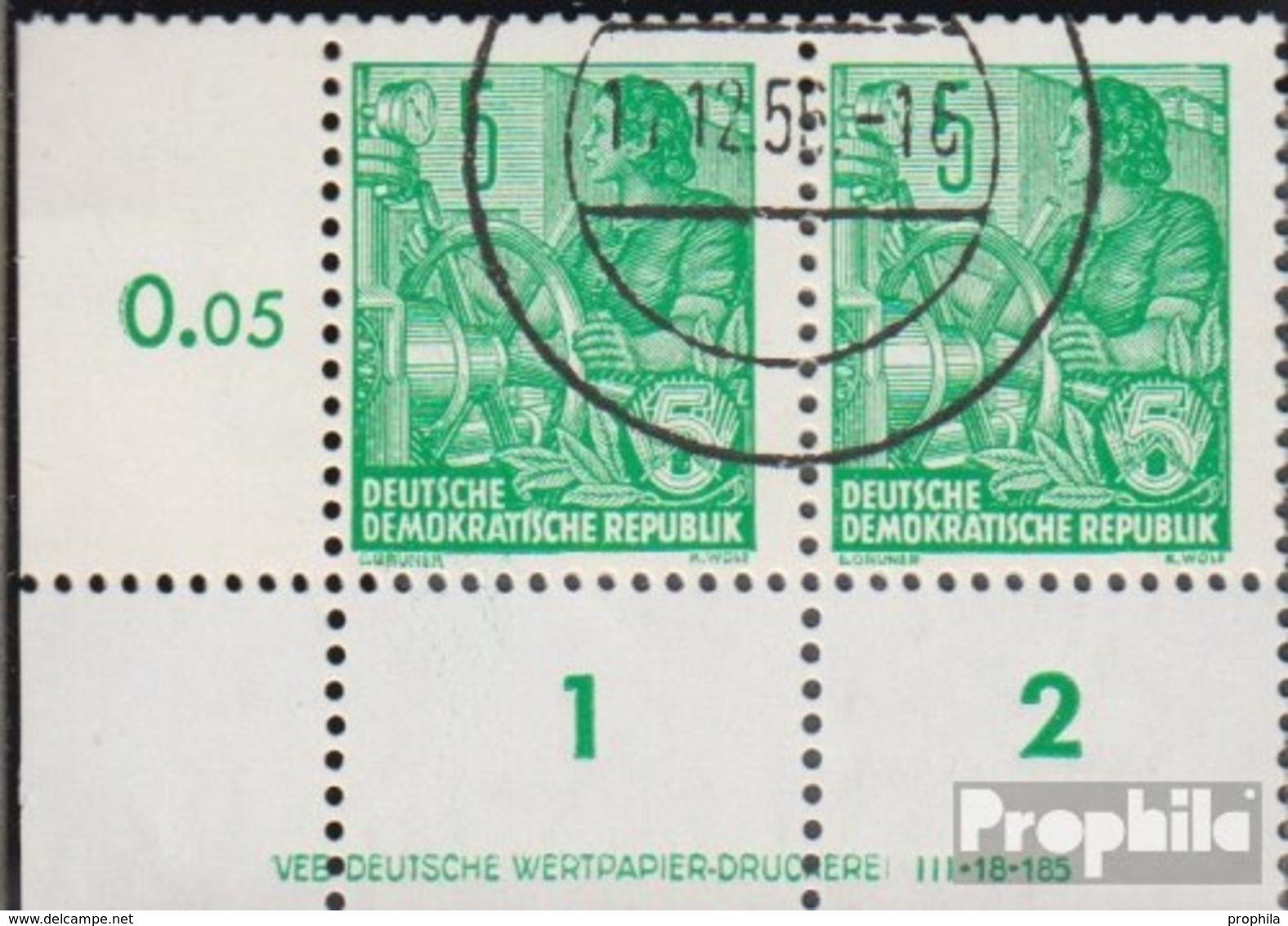 DDR Mi.-Nr.: 406ND DV Mit Druckvermerk Neudruck Gestempelt 1957 Fünfjahresplan (II) - Used Stamps