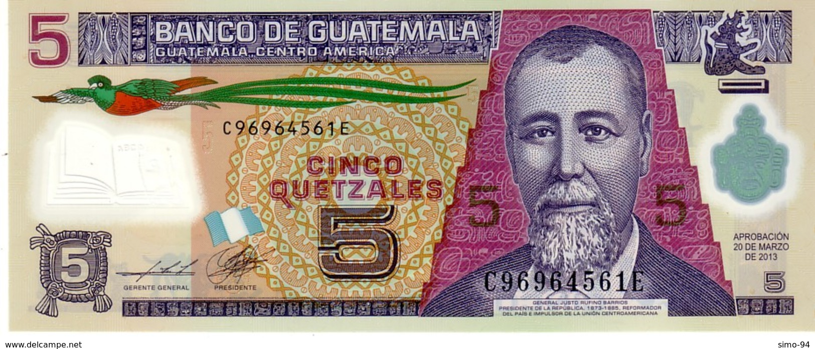 Guatemala P.new 5 Queztal 2013   Unc - Guatemala