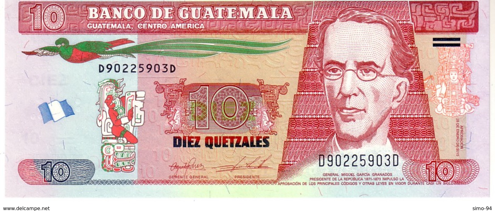 Guatemala P.new 10  Queztal 2015   Unc - Guatemala